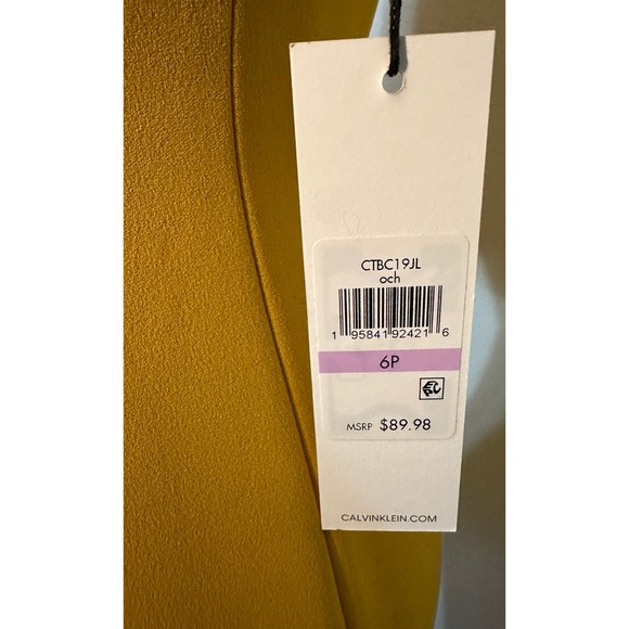 Beautiful NWT Calvin Klein sz 6P mustard / yellow ochre dress Chic and Classy - Picture 9 of 11